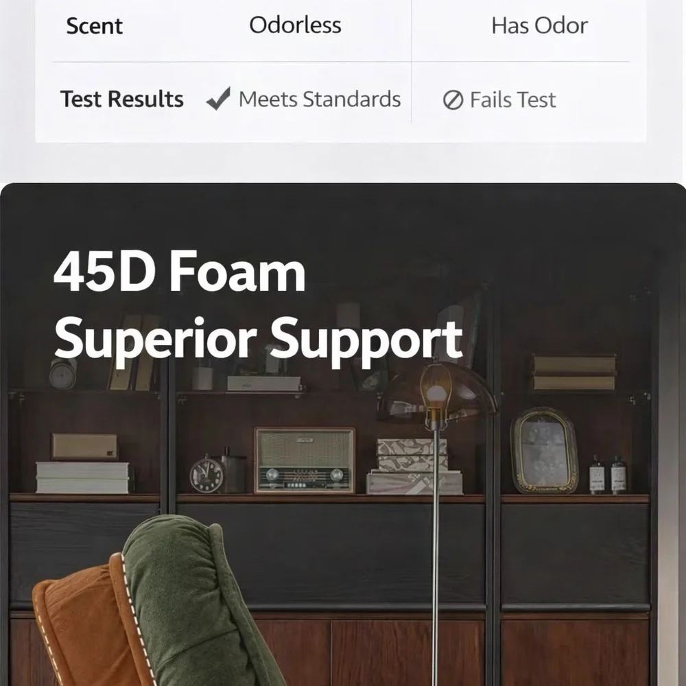 Olive Green Plush Lounger Chair -